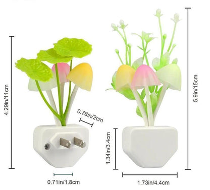 Pack of 3-Mushroom 3D LED Light Sensor Lamp