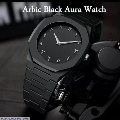 Black Arabic Aura Watch Luxury Premium Box